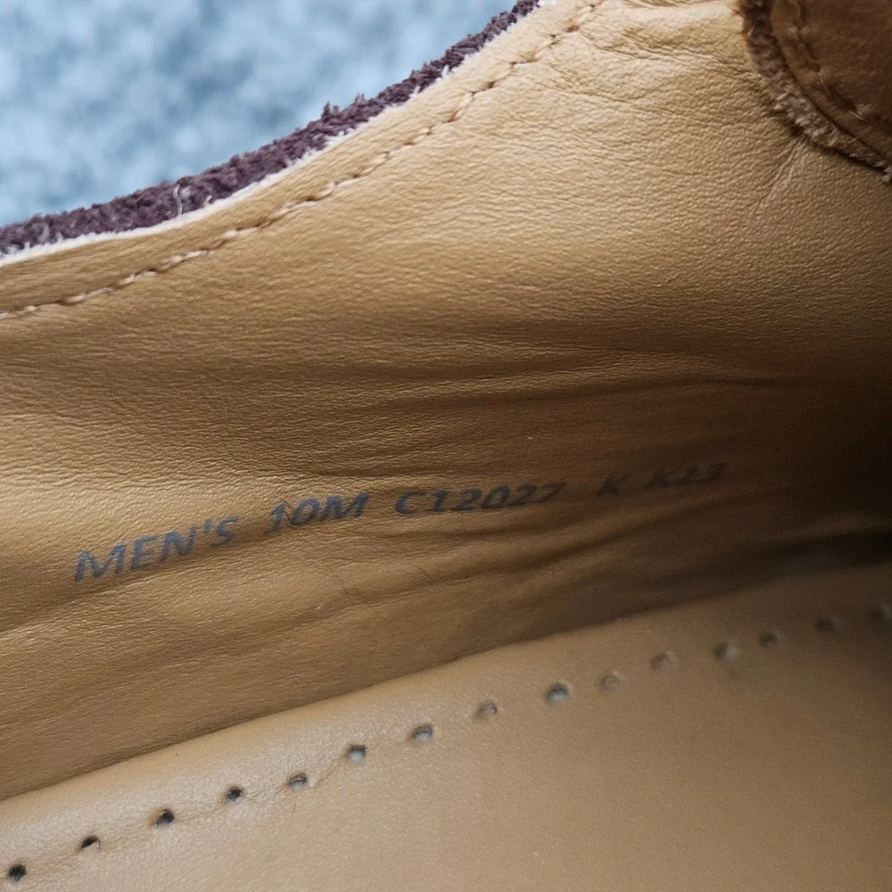 Cole Haan (Men's 10 M) Brown Tan Leather Suede Saddle Oxford Dress Shoes Brogue
